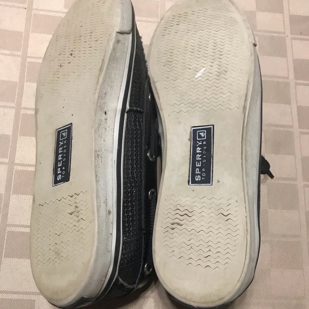 Sperry Top Sider‎ Slip Casual Shoes Black Sparkles